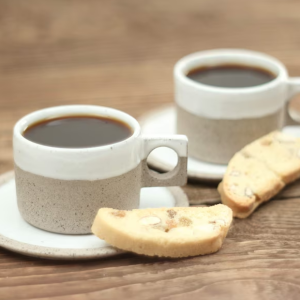 2 Espresso Cups with Saucers | Set of Two Handmade Ceramic Coffee Cups | Coffee Lover Gift
