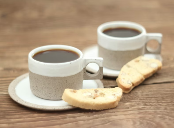 2 Espresso Cups with Saucers | Set of Two Handmade Ceramic Coffee Cups | Coffee Lover Gift